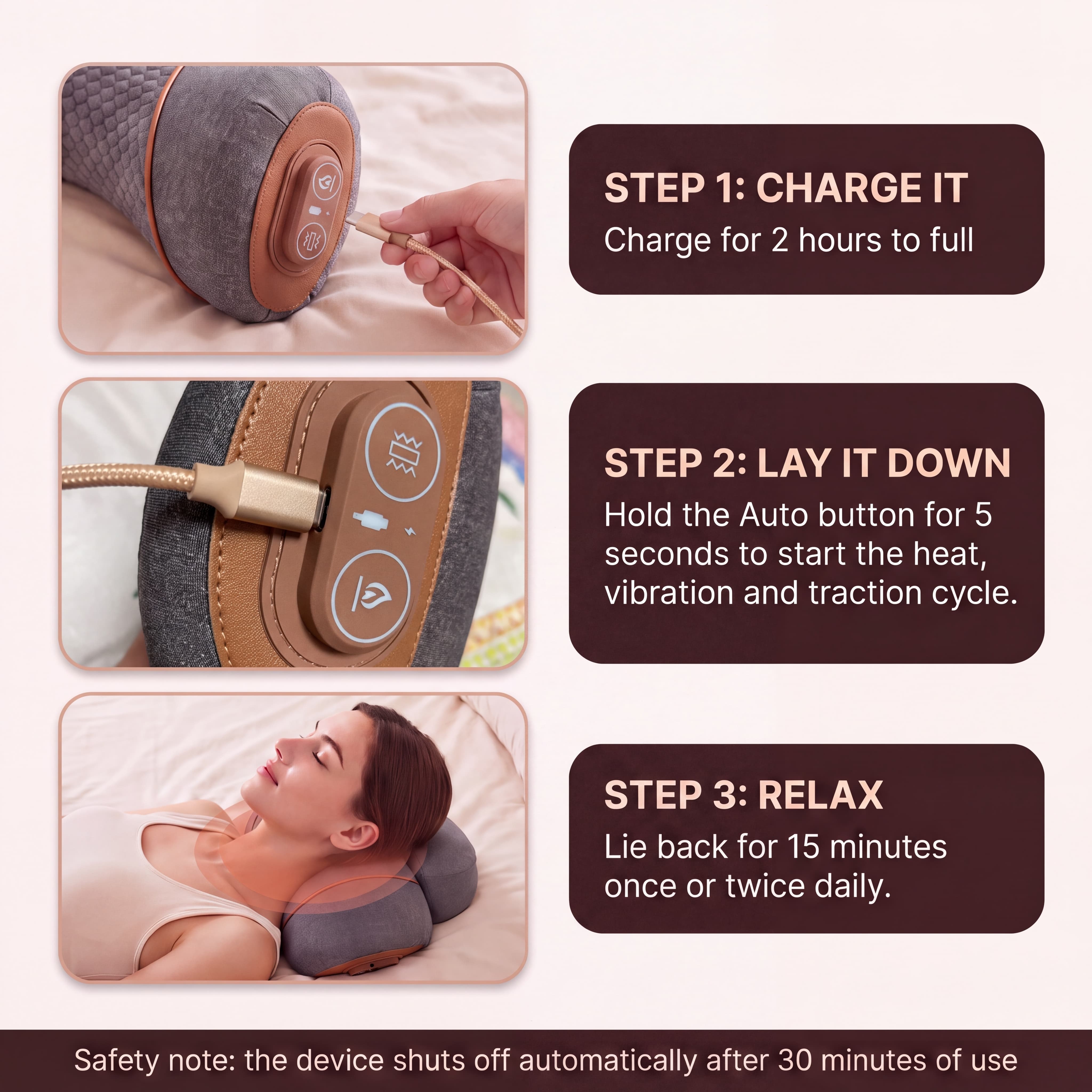 NapeRest™ Heated Neck Traction Pillow
