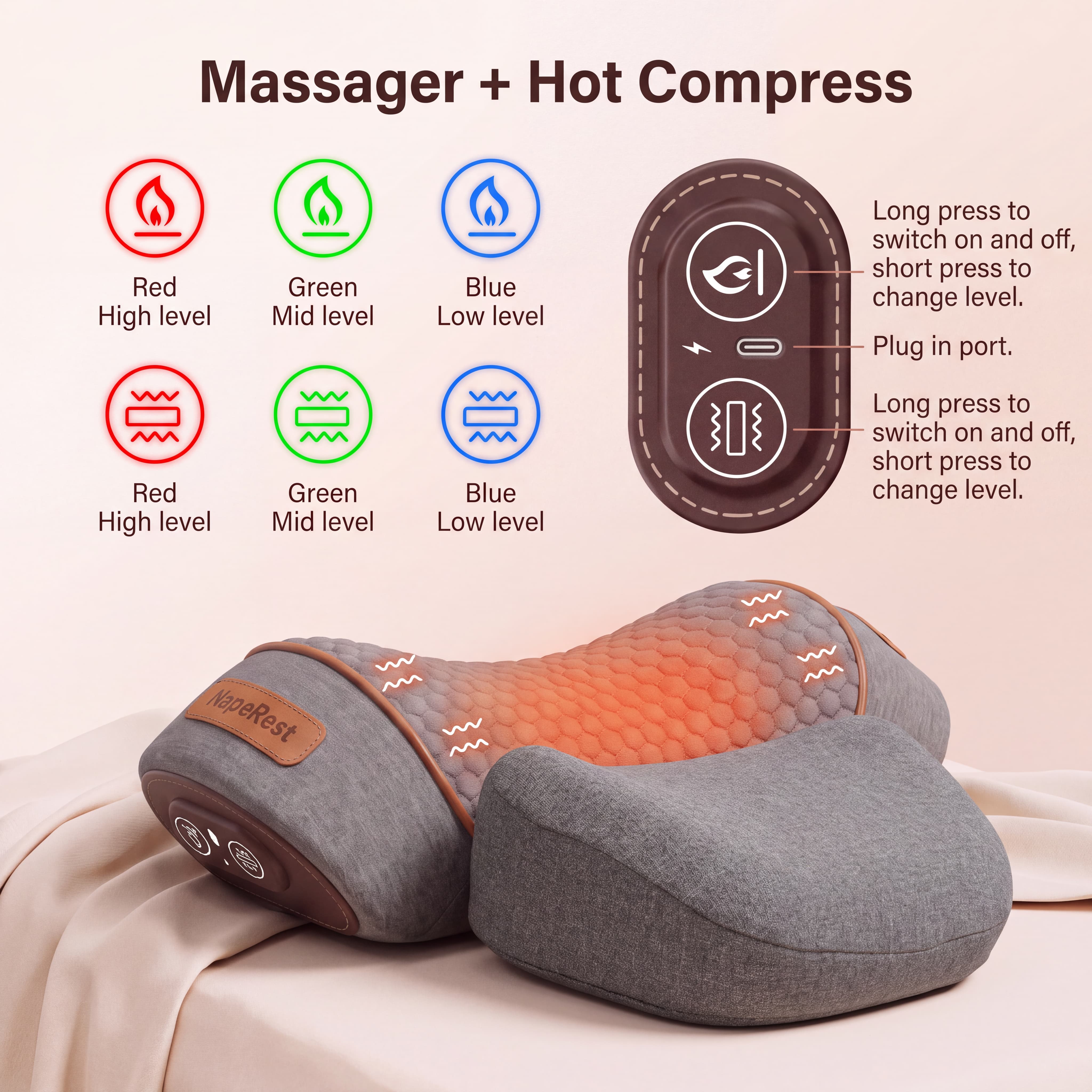NapeRest™ Heated Neck Traction Pillow
